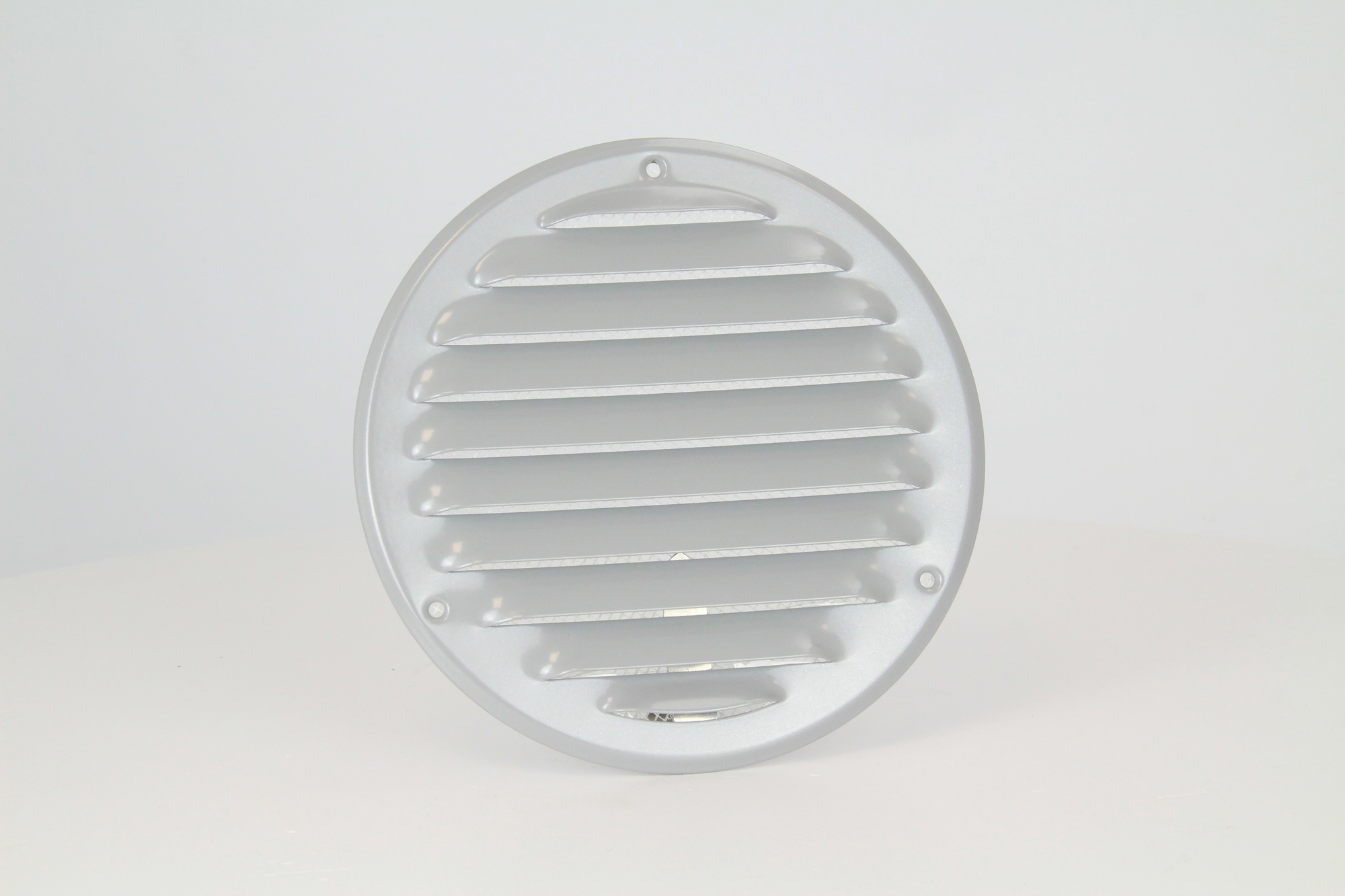 Rundes Lüftungsgitter Aus Aluminium, 100 Mm, Mit Insektennetz - Weiß Oder Grau, Für Außenwand