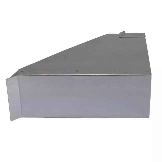 Seitlicher Anschluss 170x80 mm 45 Grad für Rohrleitungen