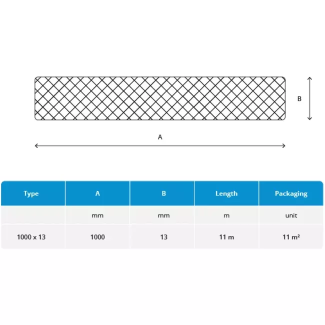 Selbstklebende Isoliermatten 13mm Dicke - 1 m Breite - Verpackungsinhalt 11m2