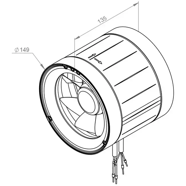 Rohrventilator 150mm Mischströmung ETAMASTER - EM 150 EC 01