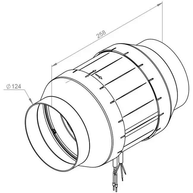 Rohrventilator 125mm Mischströmung ETAMASTER - EM 125L EC 01