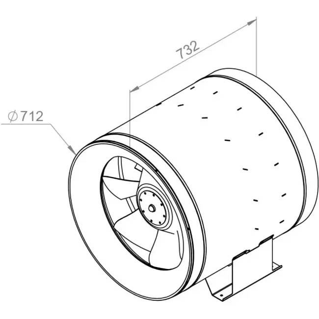 Ruck Etaline D Rohrventilator 23140m³/h - Ø 710 mm - EL 710 D4 02