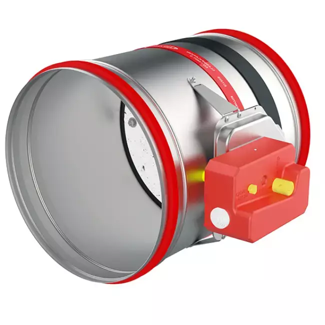 Brandschutzklappe rund 100 mm Endanschluss - E-FDC25 D100RS