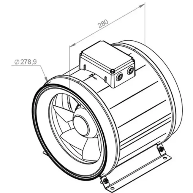 Ruck Etamaster Rohrventilator mit EC Motor 2440 m³/h - Ø 280 mm + Potentiometer 10 kO