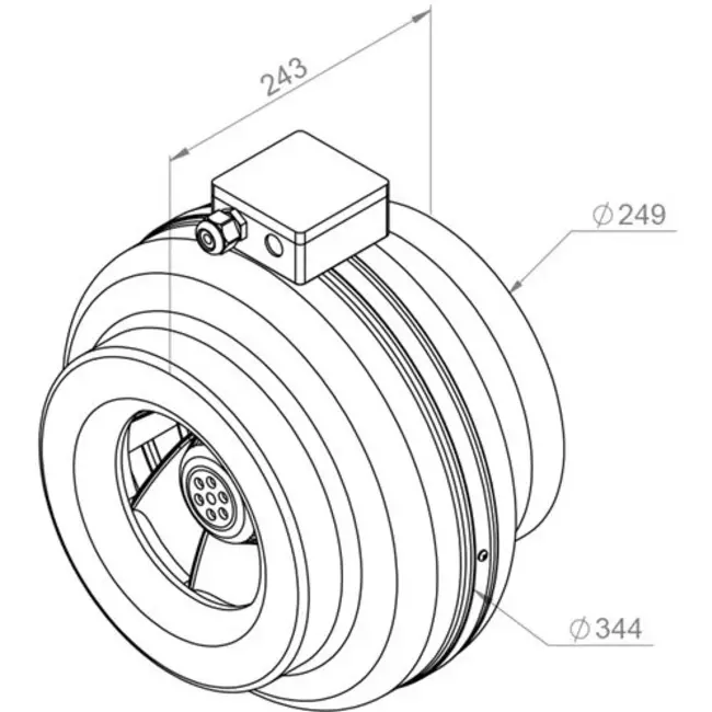Ruck Rohrventilator 1090 m³/h - Ø 250 mm + Elektronischer Regler, stufenlos 1,0 A
