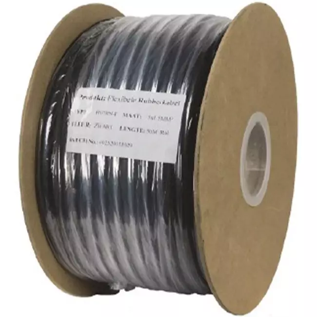 Flexibles schwarzes Gummikabel 5 x 2,5 für den Außeneinsatz, Rolle 50 Meter