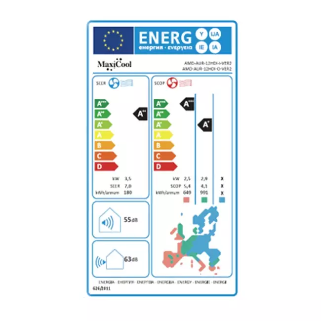 MaxiCool AURORA Klimaanlage Innengerät 12HDI R32 3,5 kW