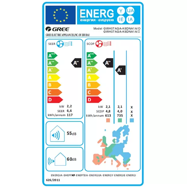 Tosot PULAR by GREE Single Split Klimaanlage R32 2,2 kW Set