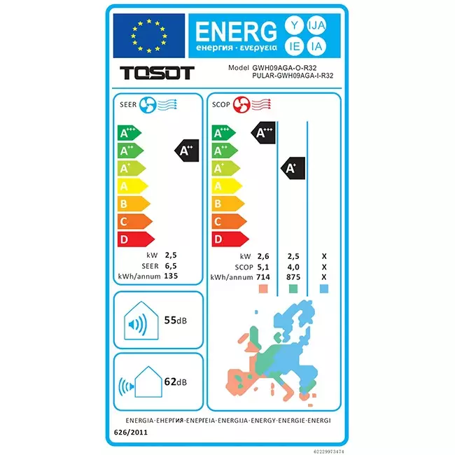 Tosot PULAR by GREE Single Split Klimaanlage R32 2,5 kW Set