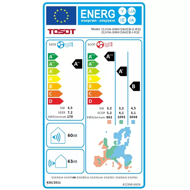 TOSOT CLIVIA by GREE Klimaanlage Inverter Black 3,5 kW R32 Set