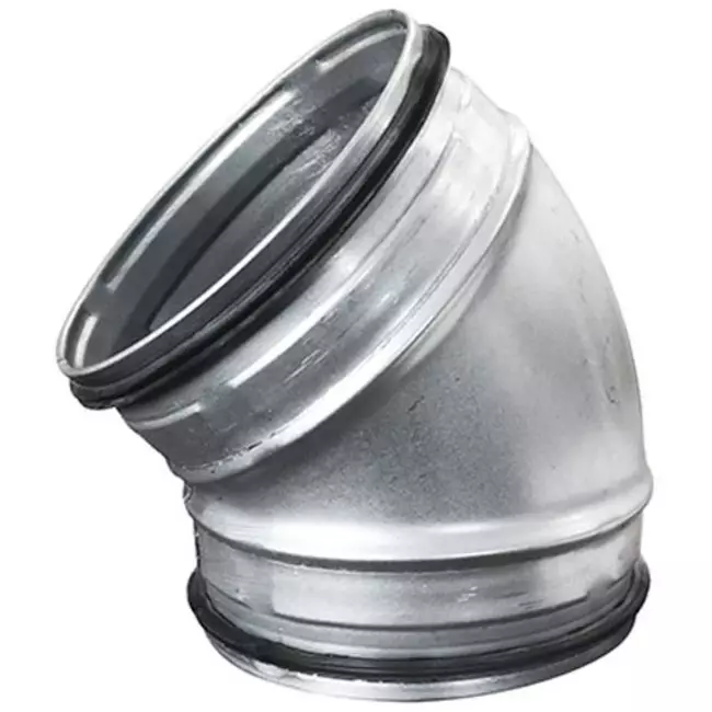 Kurzer Wickelfalz Bogen 45° Ø 200mm