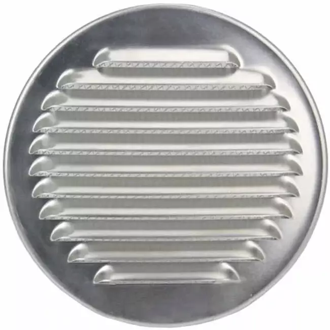 Metall-Rundlüftungsgitter inkl. Einbautülle Ø 180 mm Aluminium - DWRA180S
