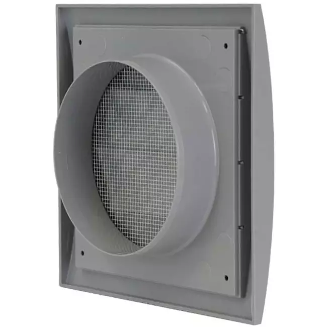 Lamellengitter Überdruck 190x190mm Ø125mm Grau ND12ZP