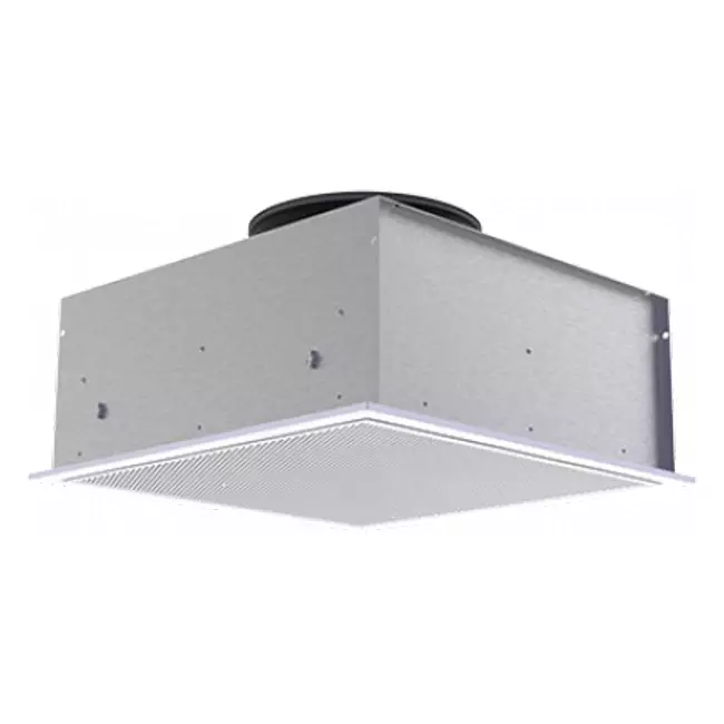 Diffuseur plafonnier perforé 594x594 pour évacuation avec entrée latérale Ø200