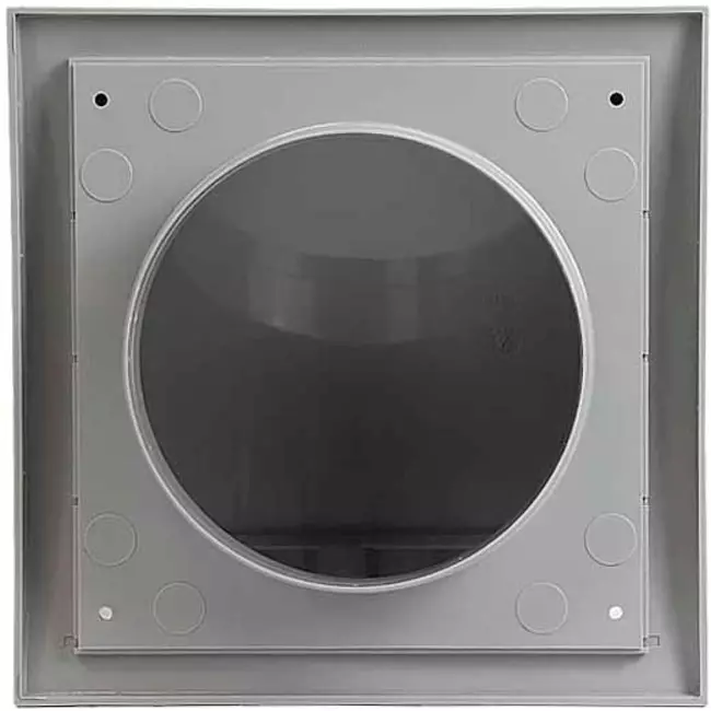 Fassadengitter Kunststoff mit Rückschlagventil 150x150 mm durchmesser 100 mm grau - ND10FVP