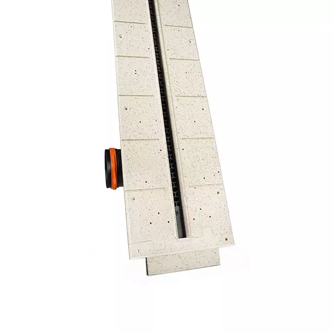 Ergovent verputzbarer rahmenloser Schlitzdurchlass 1050 mm mit Anschlussdurchmesser 75 mm - Modular - 1 Schlitz
