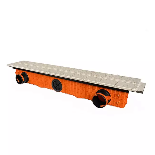 Ergovent verputzbarer rahmenloser Schlitzdurchlass 1050 mm mit Anschlussdurchmesser 75 mm - Modular - 1 Schlitz