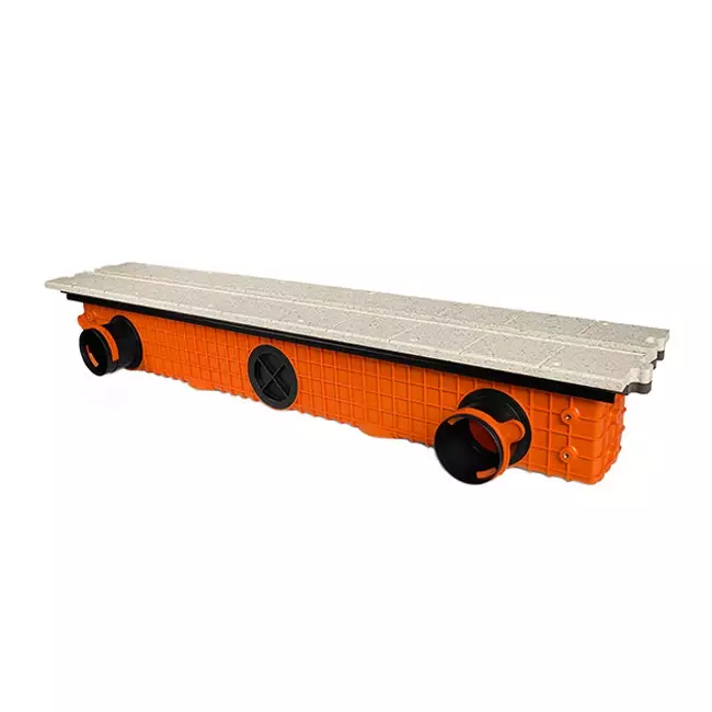 Ergovent verputzbarer rahmenloser Schlitzdurchlass 1050 mm mit Anschlussdurchmesser 75 mm - Modular - 1 Schlitz