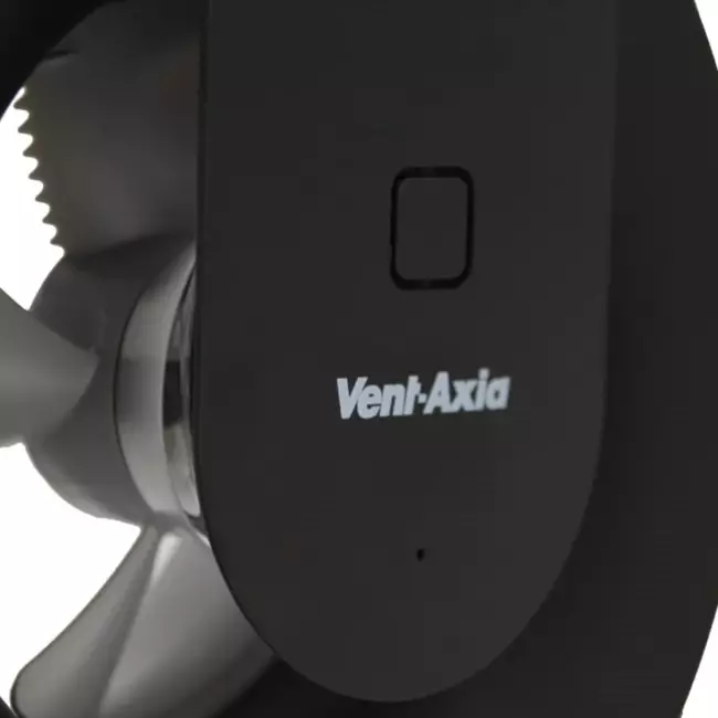 Badezimmerventilator Svara mit Timer, Feuchtigkeits- und Lichtsensor, 100–125 mm (App-gesteuert), SCHWARZ