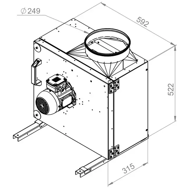 Kastenventilator Rauchgas F400 - MPS 250 D2 F4 30