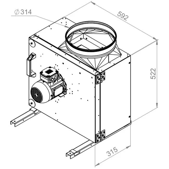 Kastenventilator Rauchgas F400 - MPS 280 D2 F4 30