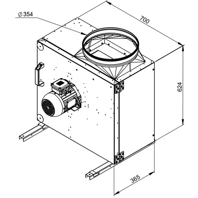 Kastenventilator Rauchgas F400 - MPS 355 D4 F4 30