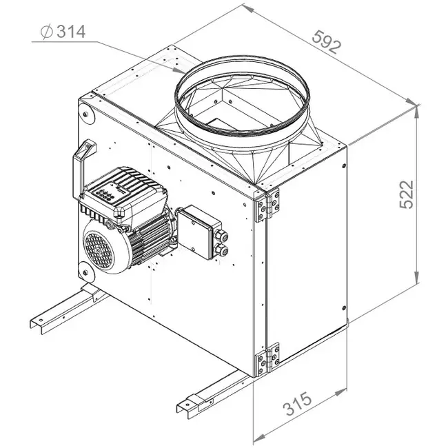 Kastenventilator Motor-Außenluftstrom - MPS 280 EC 30