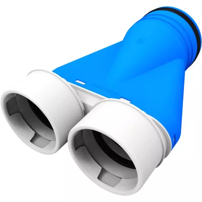 Uniflexplus Ventilkollektor 2x Ø 90 mm mit Tülle  Ø125mm