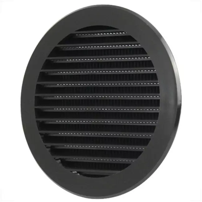 Lamellengitter kunststoff  Ø125 mm Schwarz - VR125M