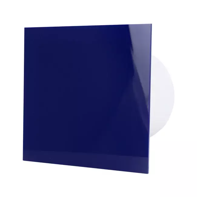 Air Roxy Badlüfter mit Anschlussdurchmesser 100 mm mit Timer und Feuchtigkeitssensor - Front aus blauem Kunststoff