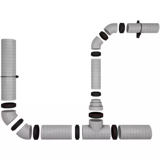 Isoliertes T-Stück EPS Durchmesser 125mm