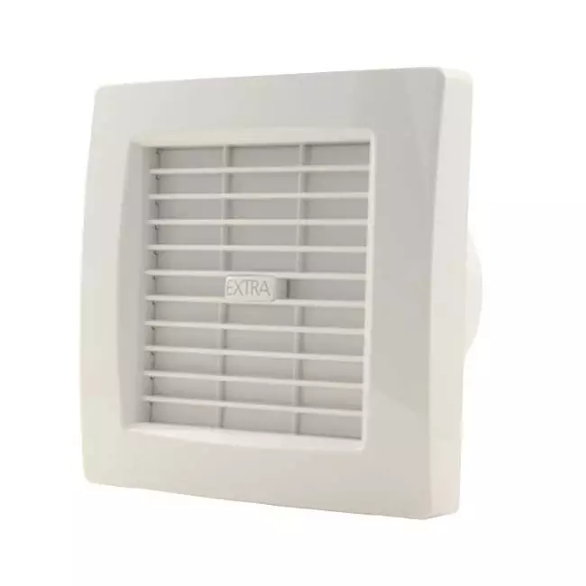 Badezimmerventilator Ø 120 mm, weiß, mit automatischer Absperrklappe und Zeitschaltuhr – Luxusmodell X120ZT