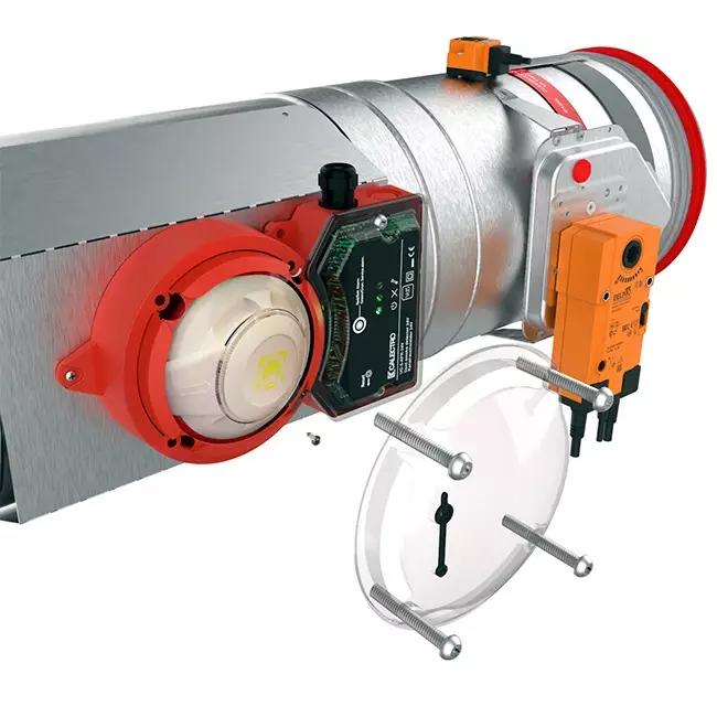 Rauchmelder 24V für runde Brandschutzklappe 125 mm - E-FDC A SSA D125 24