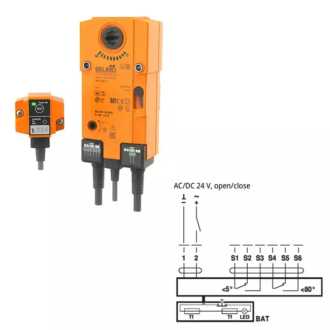 Brandschutzklappen-Servomotor 230V, 4 Nm, öffnen/schließen - E-BFL230 T