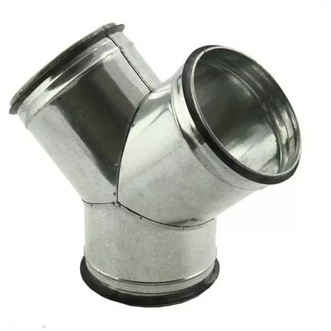 Wickelfalz Hosenstück 45° Ø 80mm - Ø 80mm