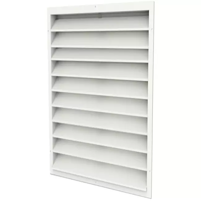 Außenwanddurchlässe 400x500 Aluminium mit feststehenden Lamellen - RAL 9010