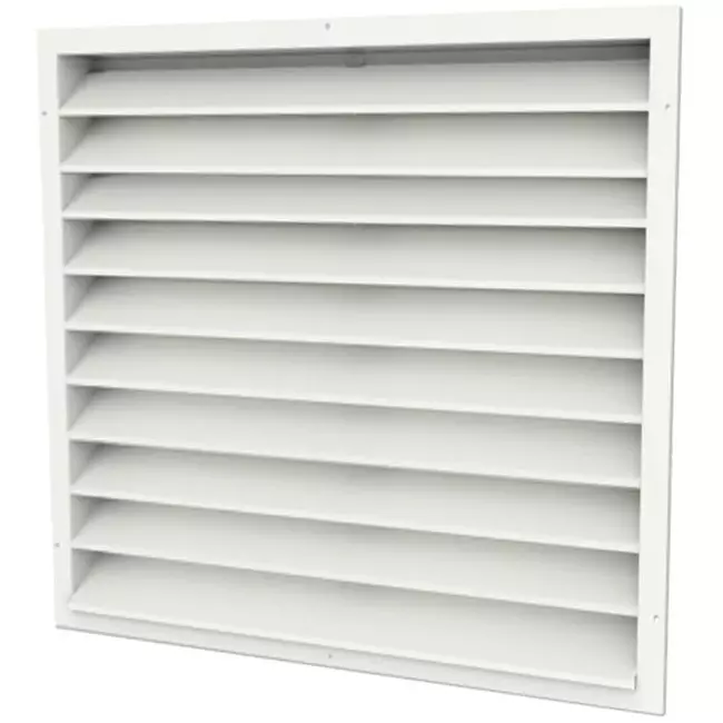 Außenwanddurchlässe 300x300 Aluminium mit feststehenden Lamellen - RAL 9010