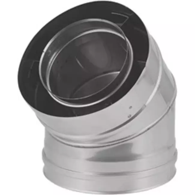 Konzentrischer Durchmesser 80 - 125 mm Biegung 45 gr I316L/I304 (D0,5/0,6) (inkl. Dichtungsgummi Innenrohr)