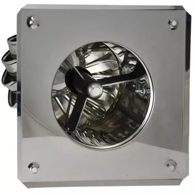 Windbetriebener Dachventilator Edelstahl mit Haube inkl. Dachplatte - 65m³/h