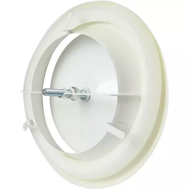 Zuluft Tellerventil Metall Ø 100 RAL 9010 mit Klemmfedern - DVSC-P100