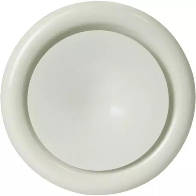 Zuluft Tellerventil Metall Ø 100 RAL 9010 mit Klemmfedern - DVSC-P100