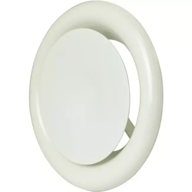 Zuluft Tellerventil Metall Ø 100 RAL 9010 mit Klemmfedern - DVSC-P100