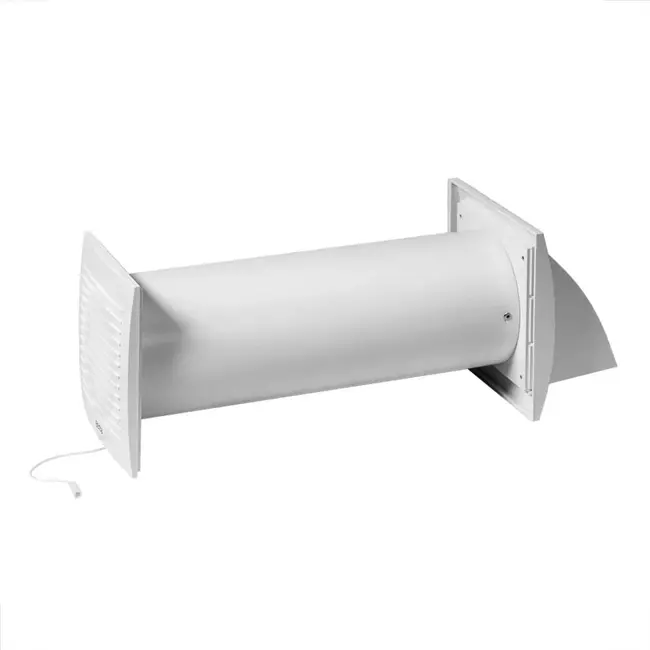 Europlast dezentrale Wohnraumlüftung 100 mm mit WRG, Zugschnur und Stecker<