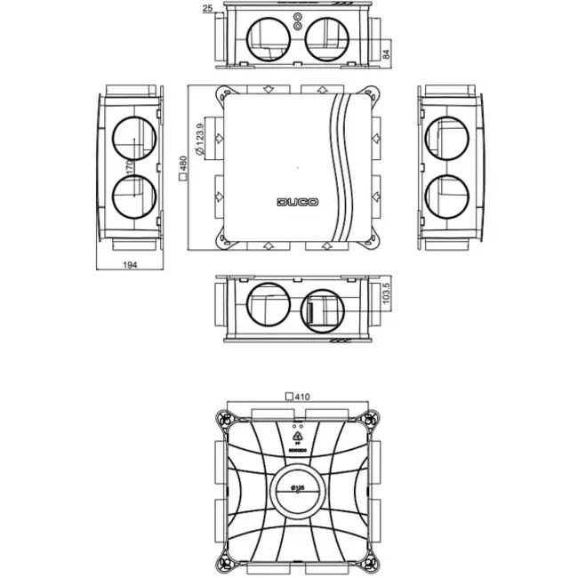 DucoBox Silent Connect 400 m³/h - Schutzkontaktstecker