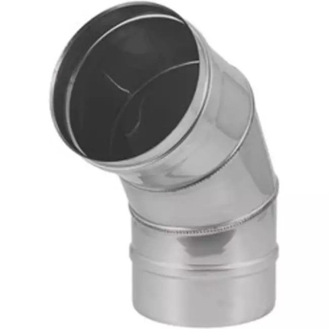 Ofenrohr Ø 180 mm Edelstahl einwandig gebogen 60°