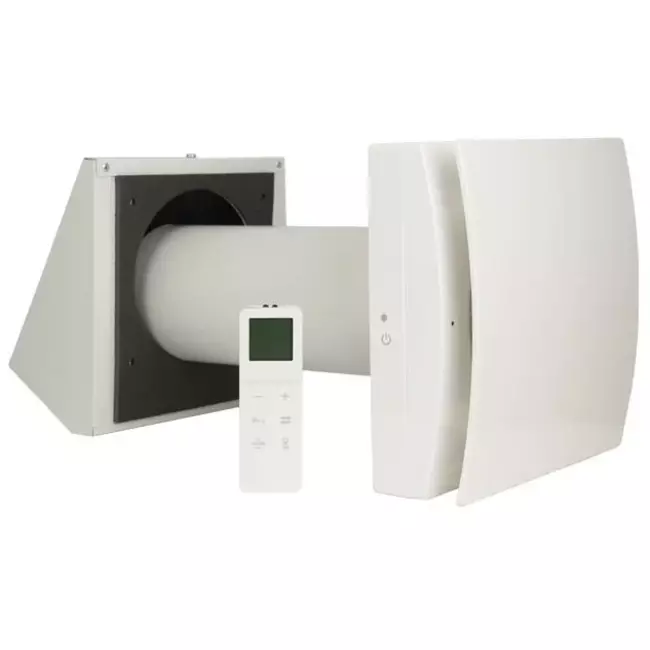 Dezentrale WRG-Lüftungsanlage HRU Wand Ø150 mit Fernbedienung - 60 m³/h - HRU-WALL-RC-150-60-PEG