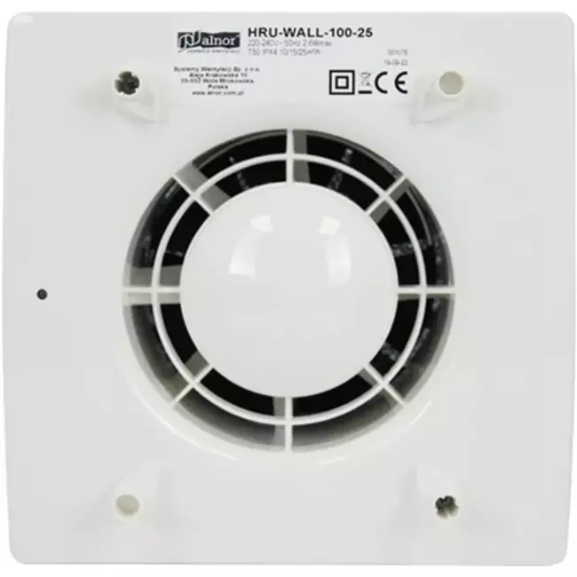 Dezentrale WRG-Lüftungsanlage HRU Wand Ø150 mit 60 m³/h - HRU-WALL-150-60-PEG