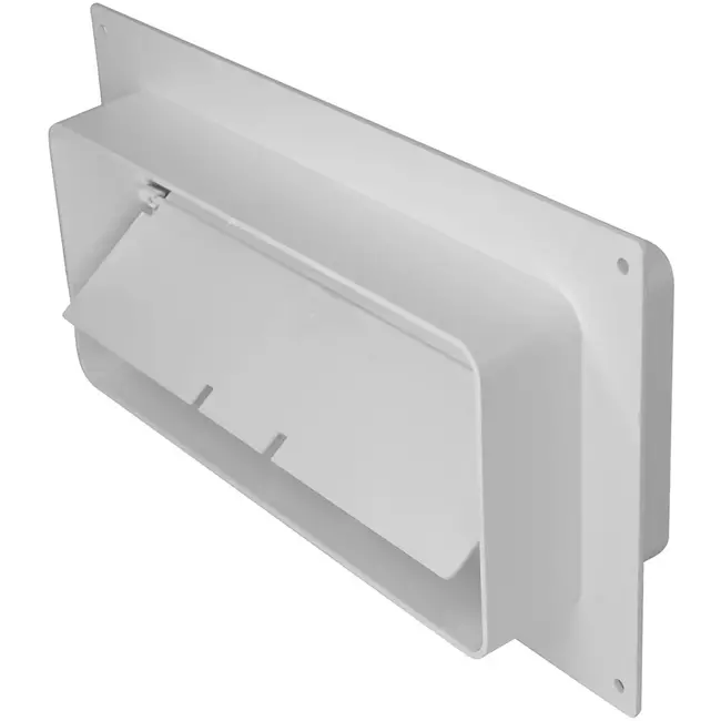 Rechteckiger Kunststoff-Anschlussflansch mit Rückschlagventil 220x90mm (KFV29)