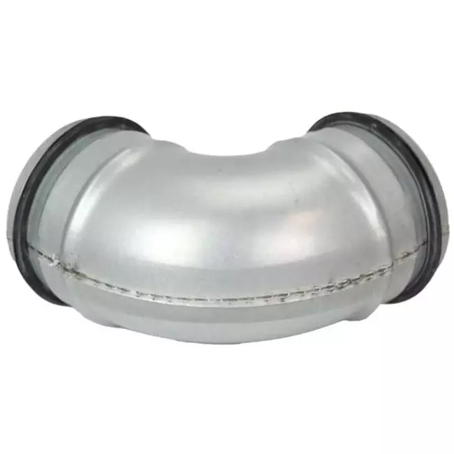Kurzer Wickelfalz Bogen 45° Ø 80mm