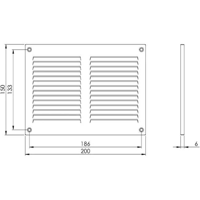 Metallgitter 200x150mm weiß - MR2015